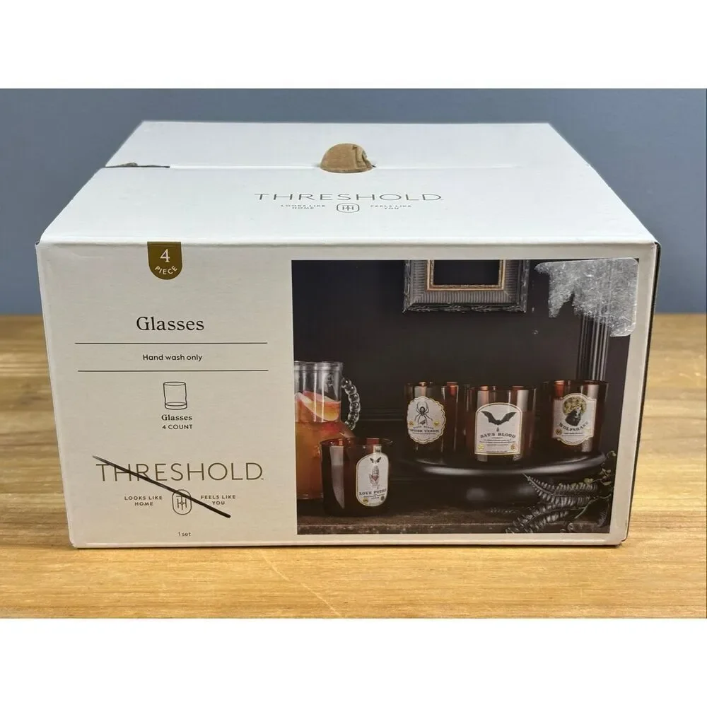 Threshold Halloween 4-piece drinking whiskey glasses